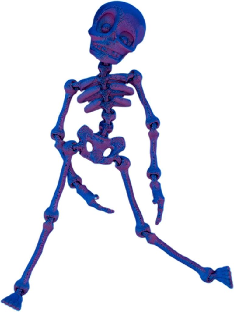 Beweglicher Skelett-Kühlschrankmagnet, 3D-gedrucktes, artikuliertes Ganzkörperskelett mit beweglichen Gelenken, Halloween-Mini-Totenkopf-Kühlsch...