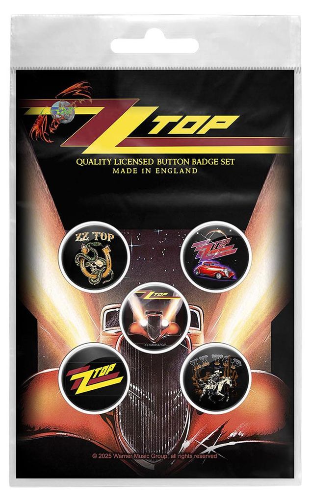 ZZ Top - "Eliminator" Knopf-Abzeichen, Metall, Kunststoff Produktbild 