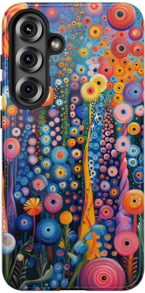 Lebhaftes abstraktes Blumenmuster – Hülle Kompatibel mit Samsung Galaxy S25 Plus