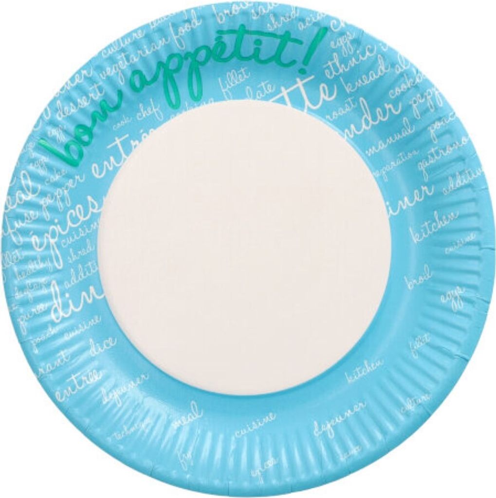 PAPSTAR Teller rund Ø 23 cm, blau, ideal für festliche Anlässe | Schrumpffolie (10 Stück)