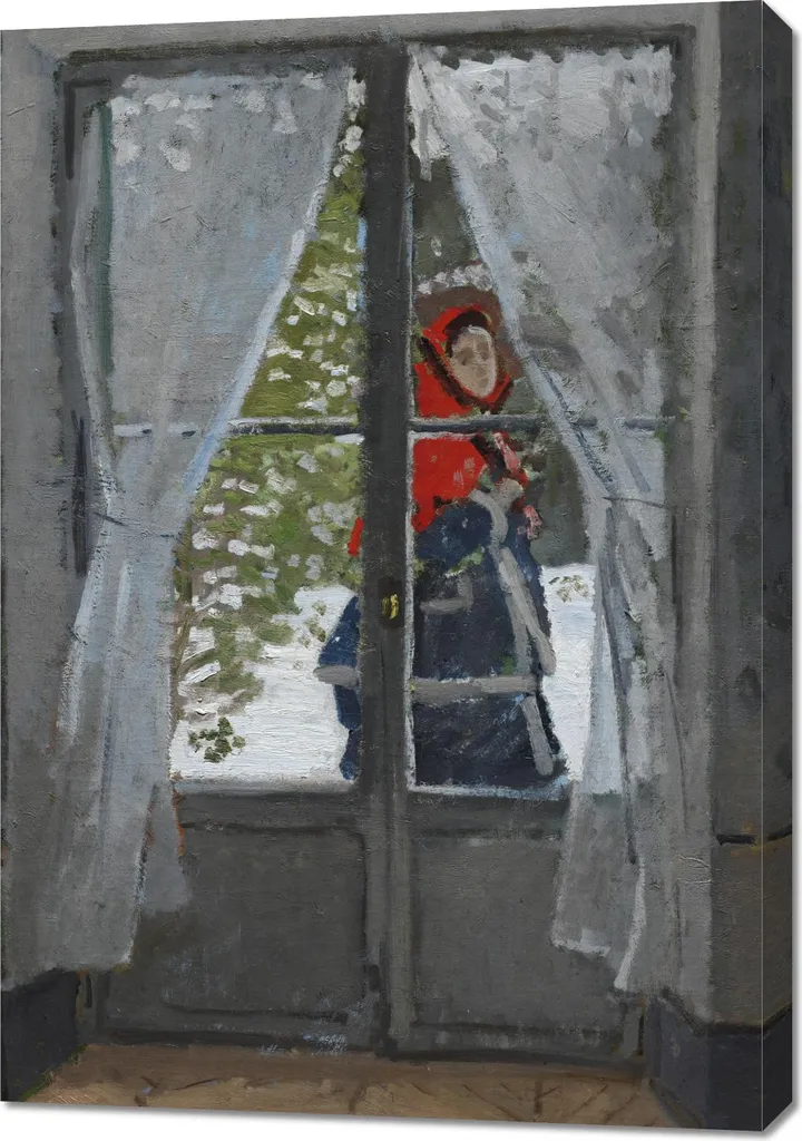 Tableau Monet Le Foulard Rouge 70 x 100 cm - Impression Vintage Salon