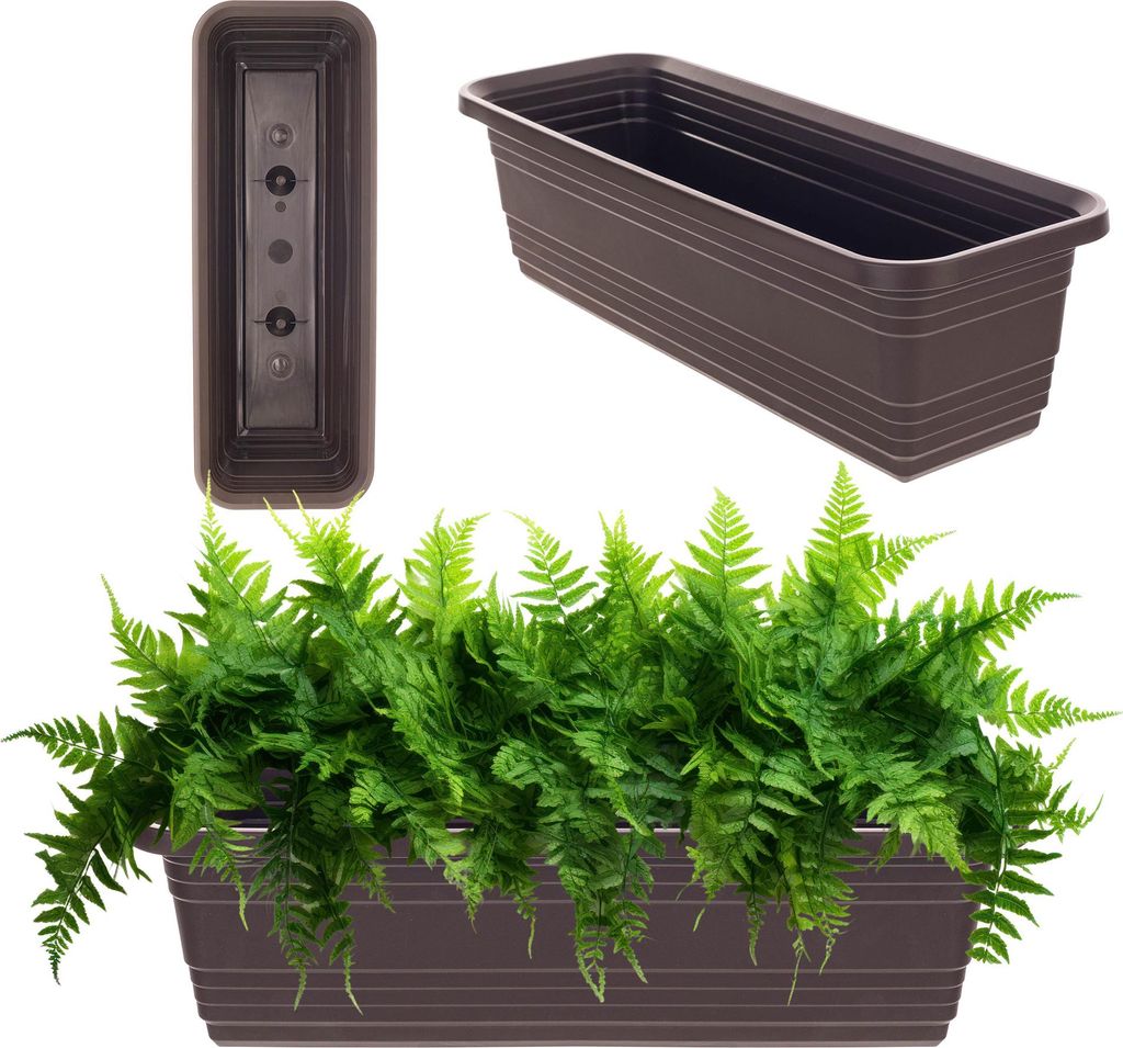 KADAX Balkonkasten Blumentopf 50cm Mokka Blumenkasten