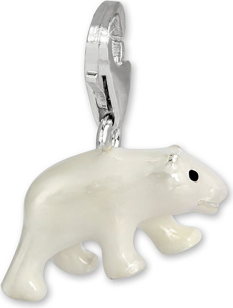 SilberDream Charm Schmuck Armband Anhänger Eisbär weiß 925 Echt Silber FC1018
