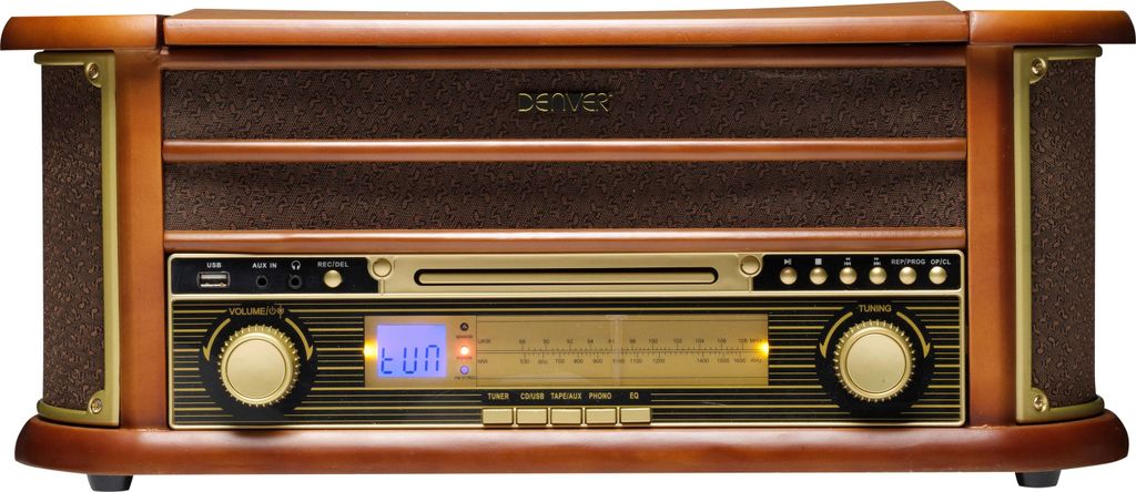 Denver MCR-50MK2 Retro drevený gramofón s rádiom CD kazetou Obrázok produktu 22