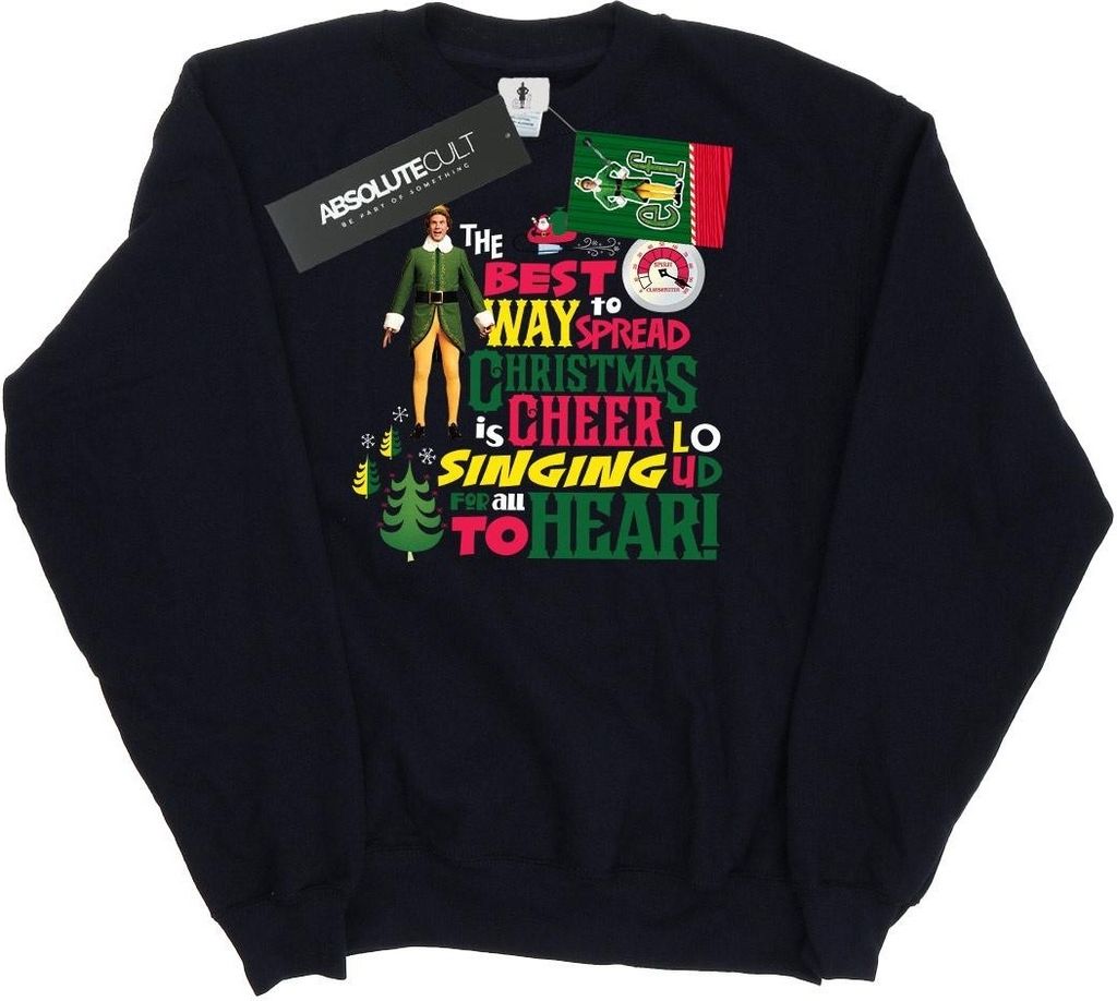 Elf - "Christmas Cheer" Sweatshirt für Damen BI5307 (L) (Schwarz)