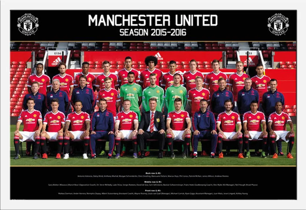 Cadre photo Manchester United 15/16 avec poster équipe et vitre Shinsuke