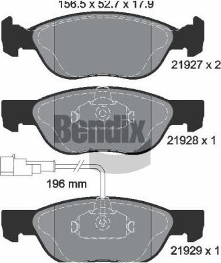 BENDIX Braking BPD1160 Bremsbelagsatz, Scheibenbremse OE 71753041 kompatibel mit Alf. 146, Barchetta, Brava, Bravo, Marea, Dedra, Delta