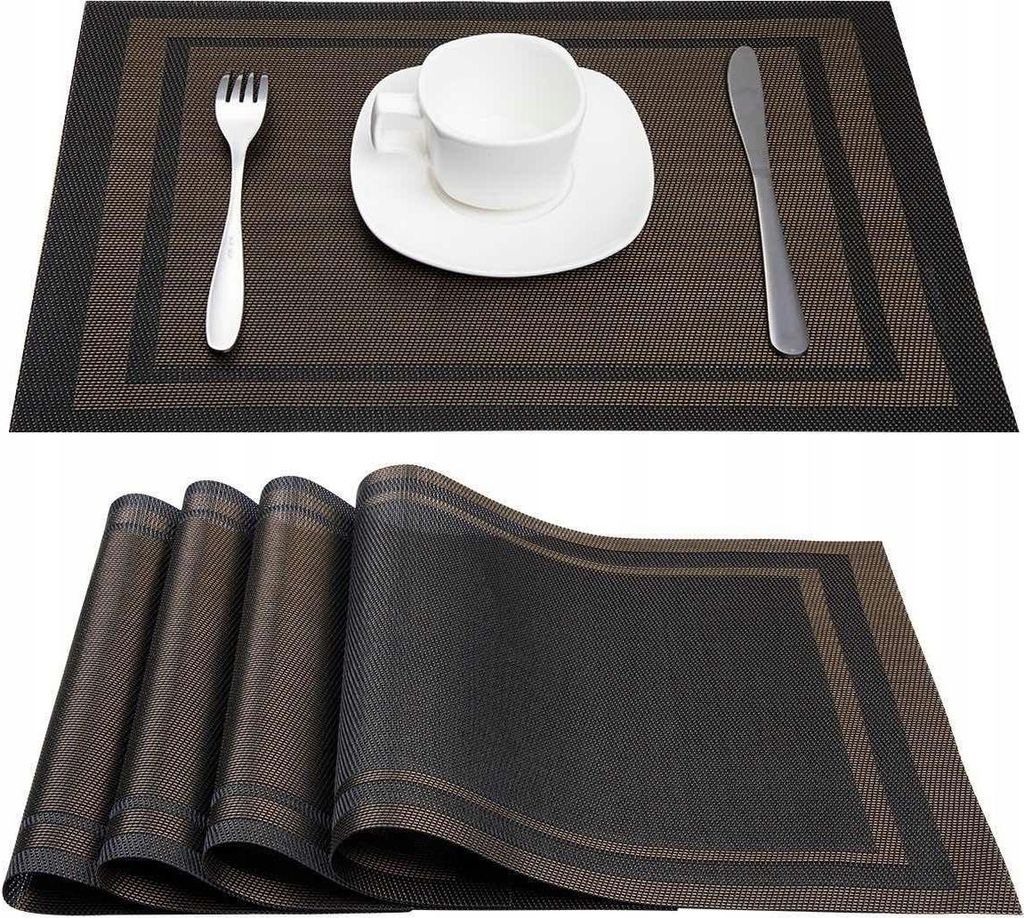 SIIN Tischsets Cleind schwarzes gold 30 cm x 45 cm Produktbild 