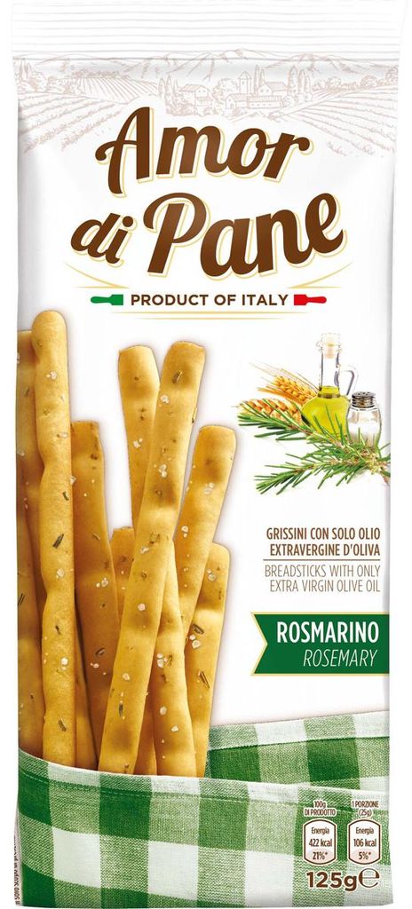 Amor di Pane křupavé tyčinky s olivovým olejem a rozmarýnem Obrázek produktu 