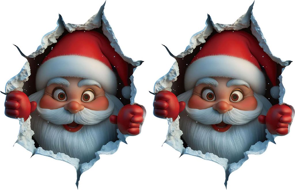 Weihnachts-Wandtattoo mit Rissen – Selbstklebende, statisch haftende PVC-Aufkleber für Auto, Fenster, Zimmer und Wand