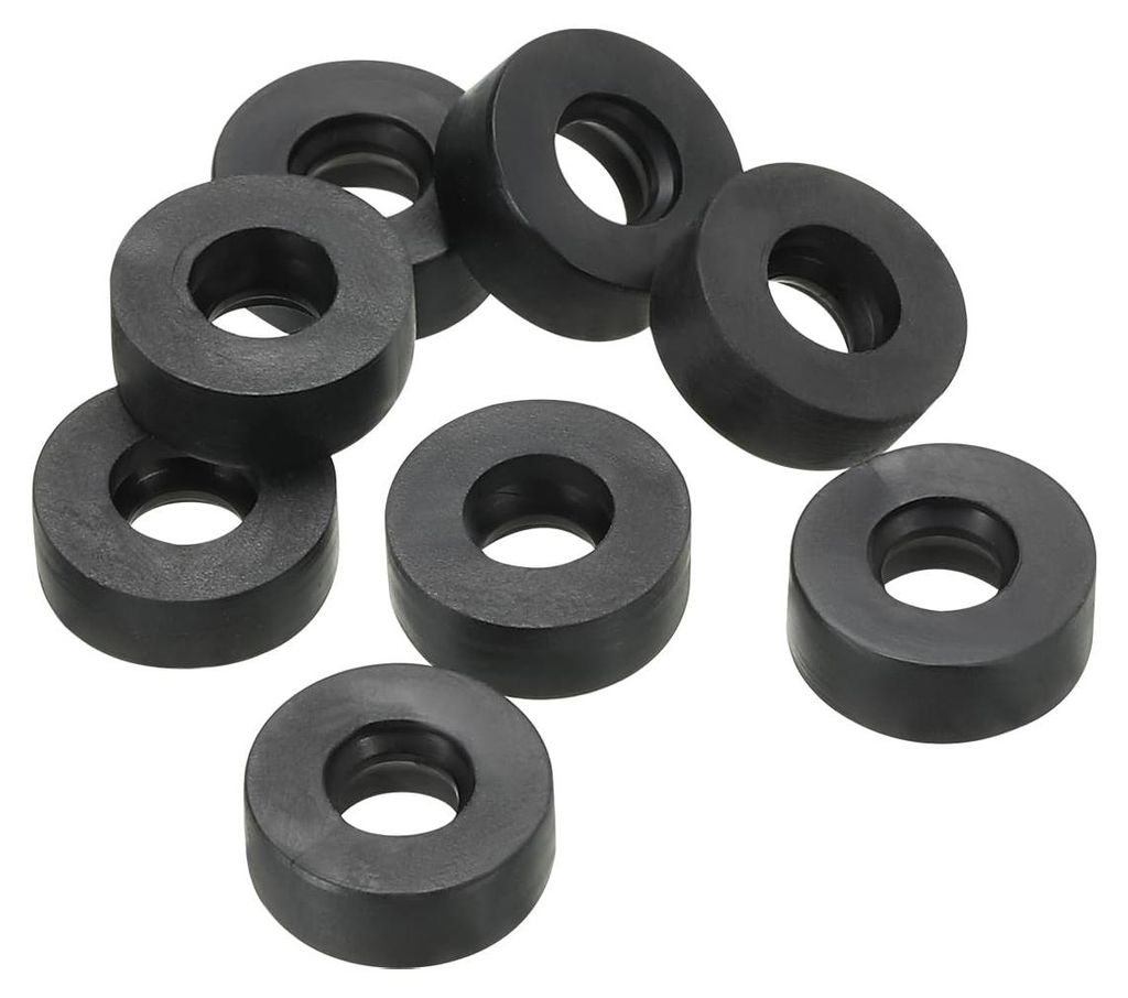 Set mit 8 schwarzen Gummiringen, 6 mm Innendurchmesser, 12 mm Außendurchmesser, 4,5 mm dick, flache Ringe, Dichtungsgummi für die Befestigungssch...