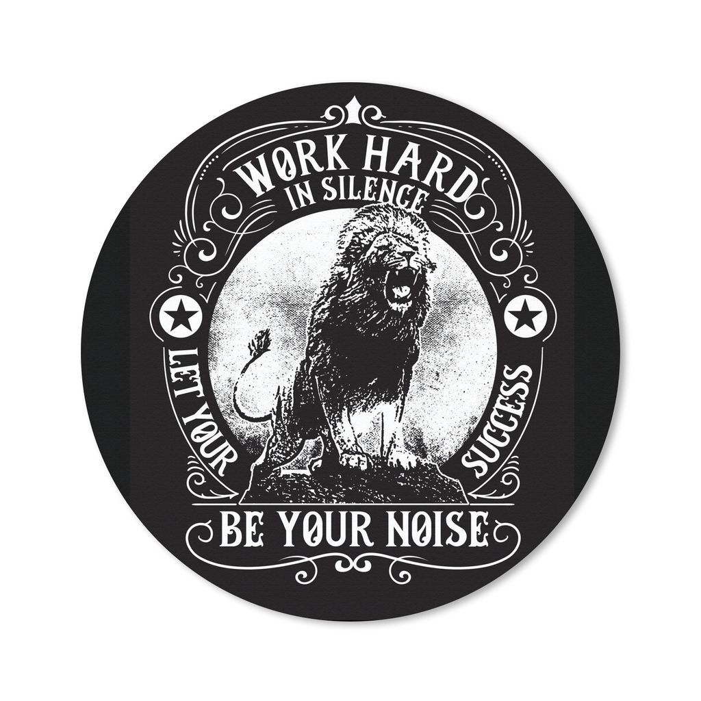 MuchoWow Mauspad Mousepad Löwe - Vintage - Zitat 40x40 cm - Mousepads - Maus Mat - Pad - Mausunterlage - Schreibtisch Accessoires