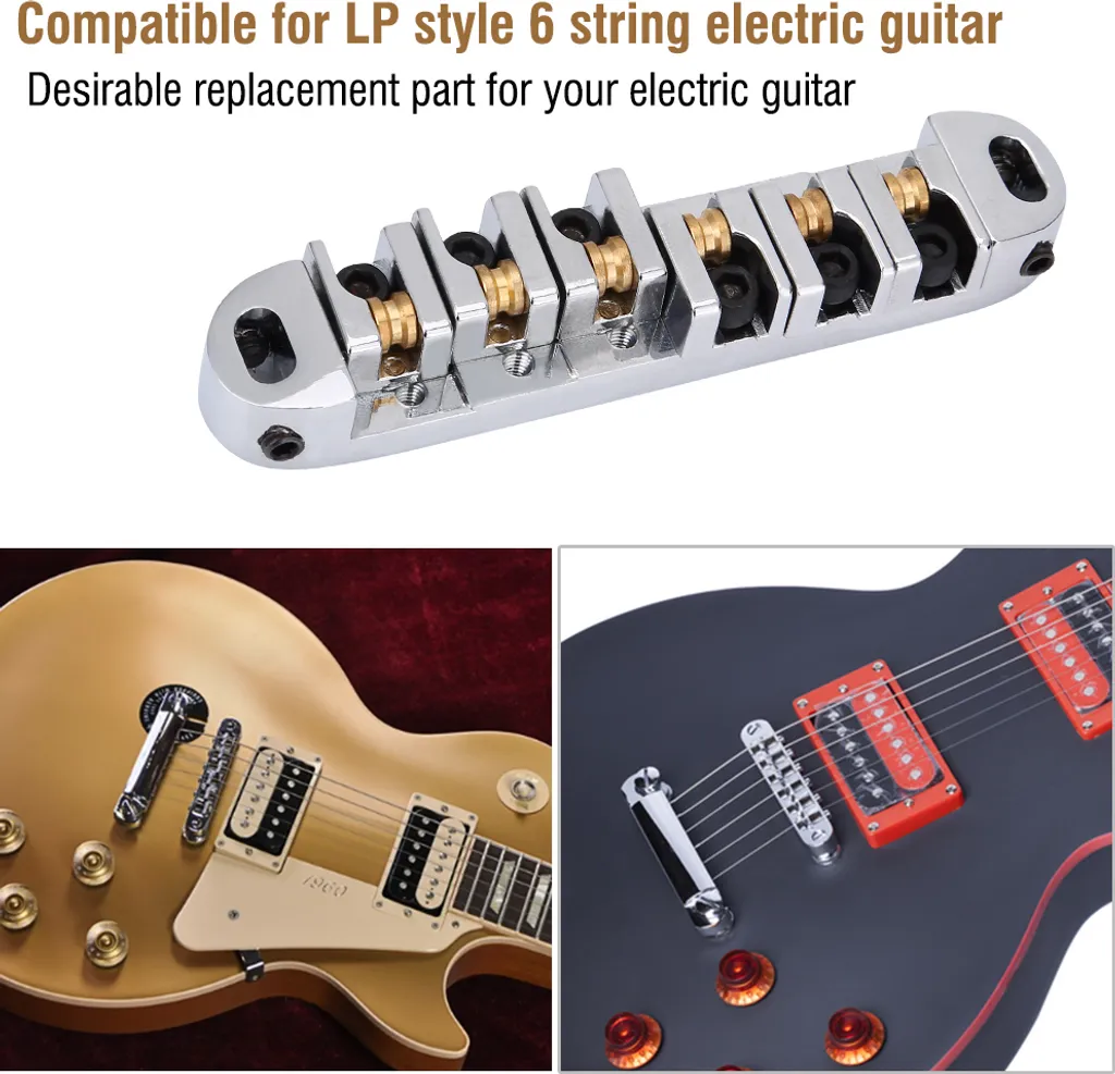 Pont de Guitare Electrique avec Pontets à Rouleaux pour Style LP Gold