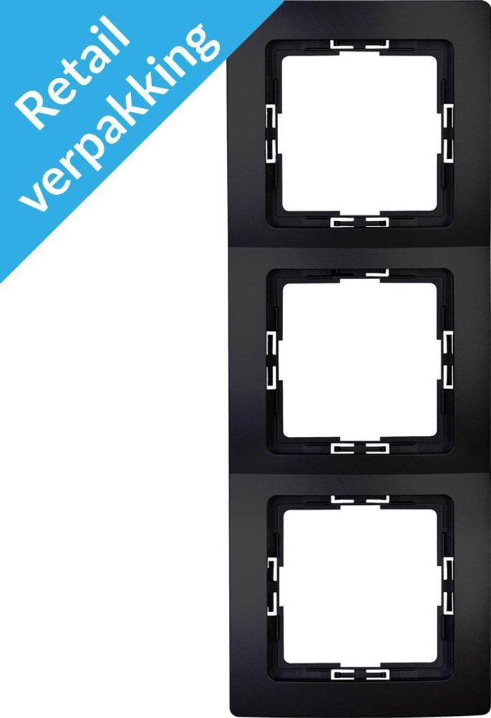 Kopp Paris schwarz matt Schalterprogramm Rahmen, Schalter, Steckdosen, etc. Rahmen 3-fach