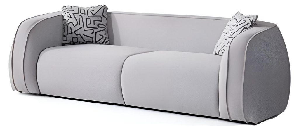 Grauer moderner 3-Sitzer-Sofa Stoffsofa Polstermöbel Designermöbel
