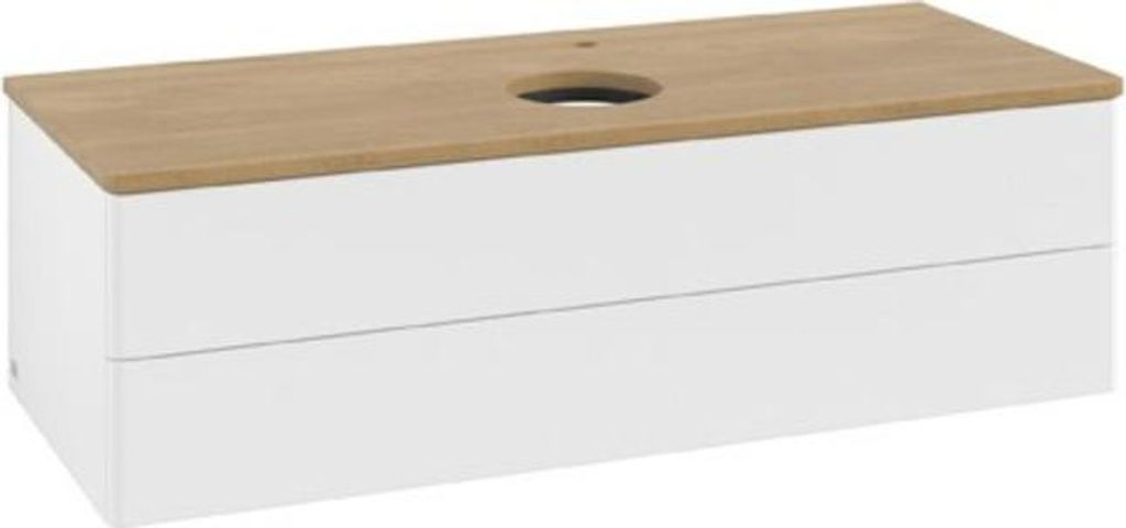 V&B Waschtischunterschrank ohne Frontstruktur Antao 120x36x50cm, HL, WBP hon. Oa, wh. m Lac