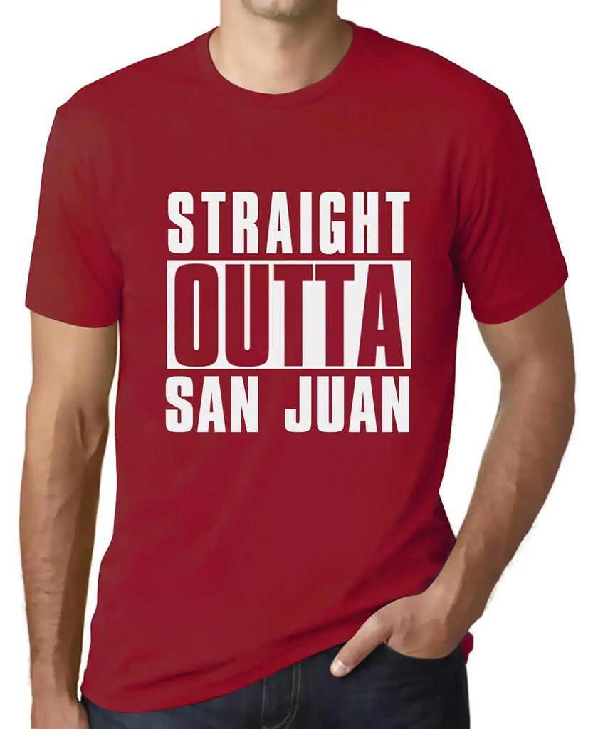 Herren Grafik T-Shirt Straight Outta San Juan Öko-Verantwortlich Vintage Jahrgang Kurzarm Lustige Druck Geburtstag Geschenk Mann