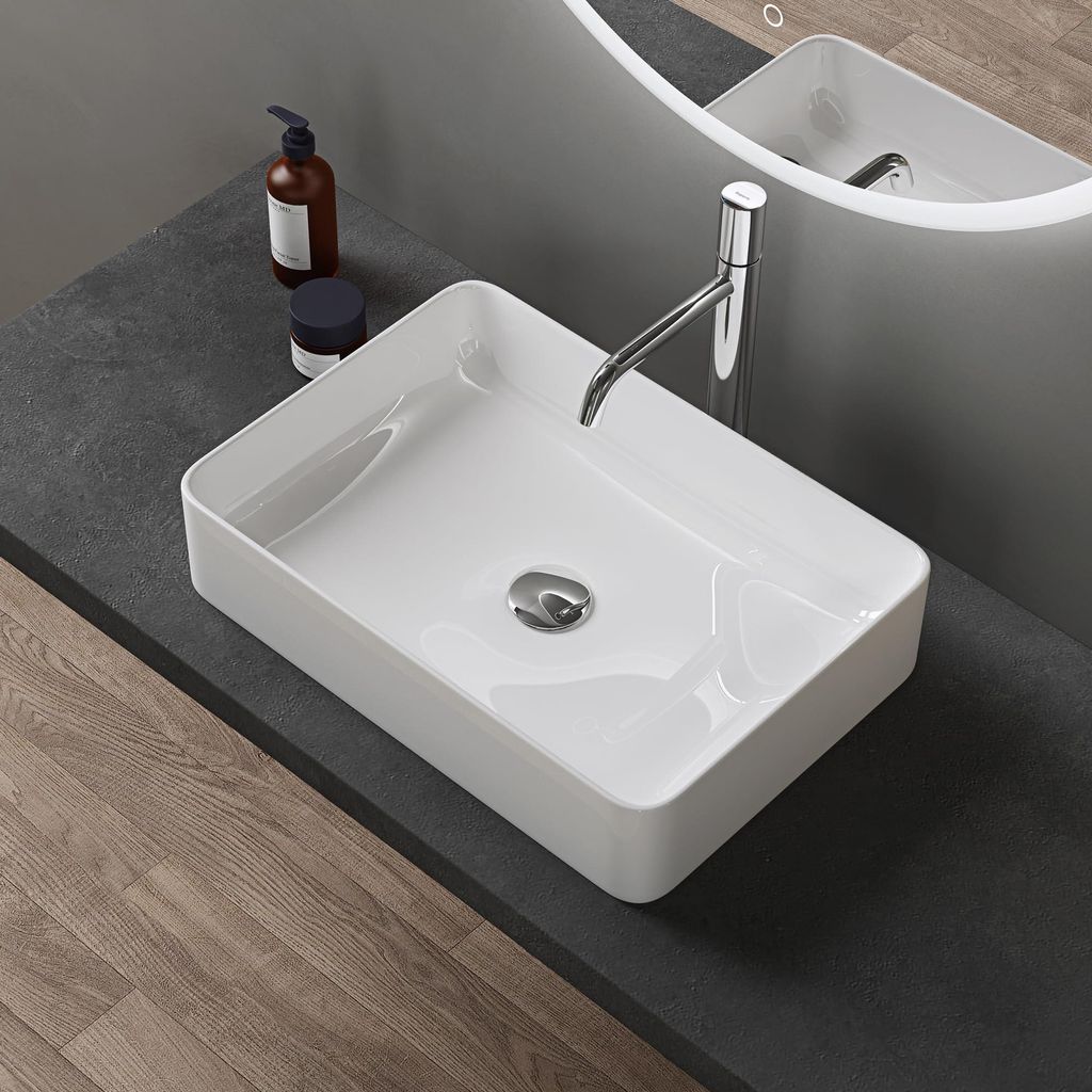 doporro Lavabo Bagno Rettangolare Lavabo da Appoggio in Immagine del prodotto 