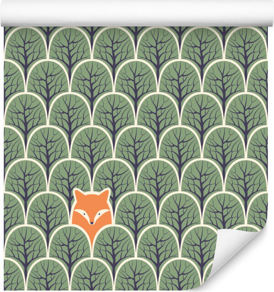 10m VLIES TAPETE Rolle Kinderzimmer Wald Bäume Füchse Zweige Natur XXL