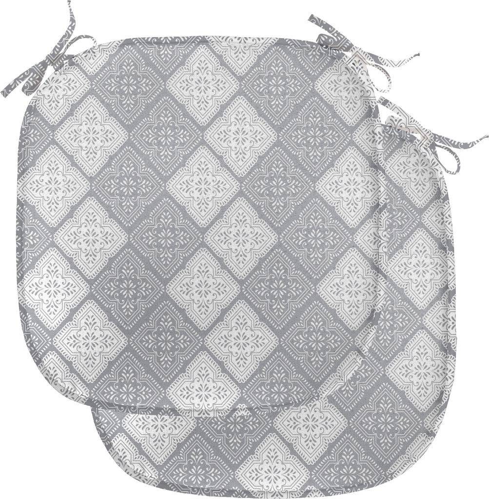 ABAKUHAUS Damast Polster für Esszimmerstühle, Victorian Oriental Retro, Dekoratives wasserfestes Kissen mit Riemen für Küchensitze, 40 cm x 40 ...