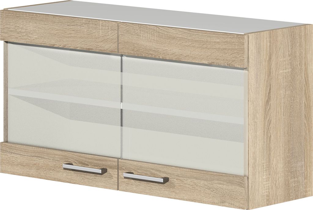Glashängeschrank Küche - 100 cm breit - Sonoma Eiche – Salerno