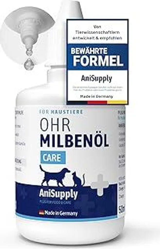 Olio Anti Acari Orecchie Cani e Gatti 50ml con Camomilla Lenitiva