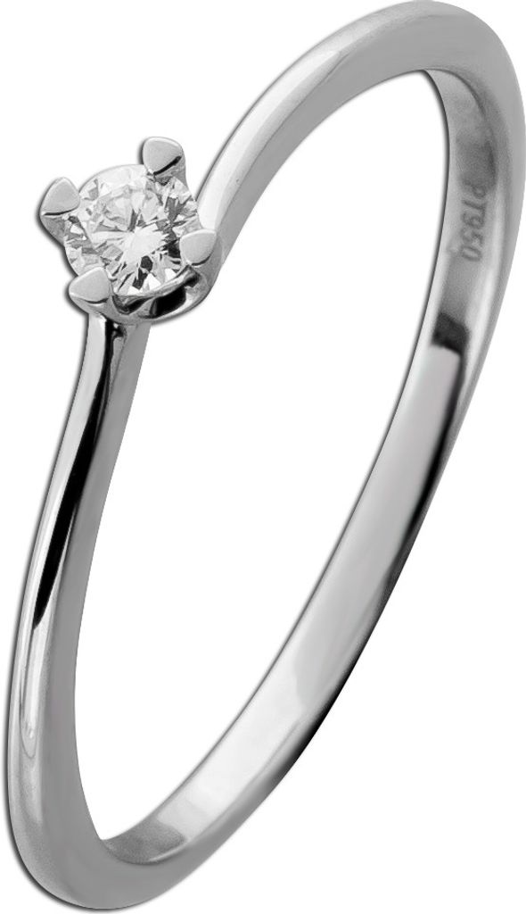 Verlobungsring Platin 950 Solitär Brillant 0.10ct TW SI 18