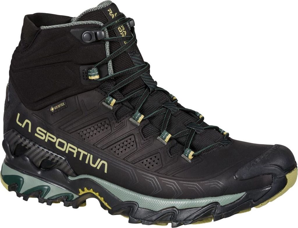 Ultra Raptor II Mid Leather GTX, Mountain Hiking Footwear, 42, Black/Cedar (Black) - La Sportiva