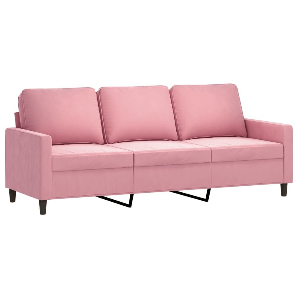 vidaXL 3-Sitzer-Sofa Rosa 180 cm Samt Produktbild 
