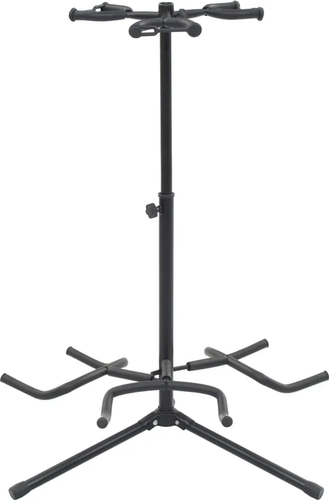 Pied de guitare pour studio et scène, support noir acier transportable