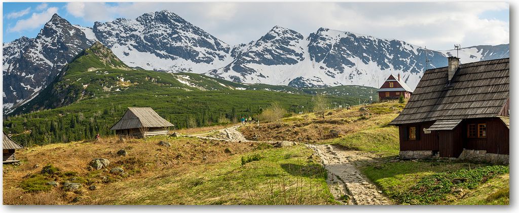 Tulup Leinwandbild - 125x50 cm - Wandkunst - Drucke auf Leinwand - Leinwanddruck - Landschaften - Grün - Alm Tatra Bergweide
