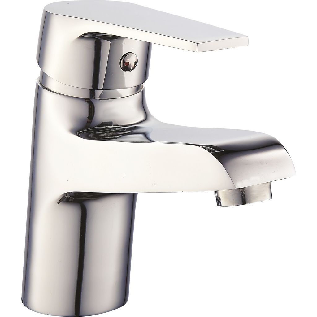 Waschtisch-Armatur Einhebelmischer aus Messing verchromt mit Ablauf-Garnitur Serie Sette Wasserhahn Waschbecken Mischbatterie