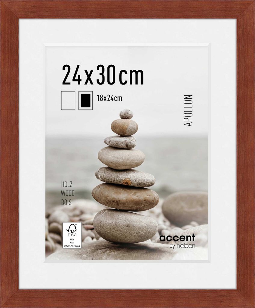 accent by nielsen Holz Bilderrahmen Apollon, 24x30 cm, Wengé