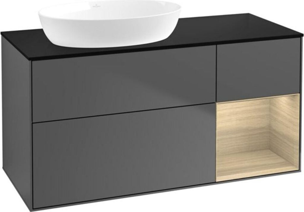 V&B Waschtischunterschrank Wandbeleuchtung Finion 120cm, Pl bla m, Reg Oa ven, Anthrac. m