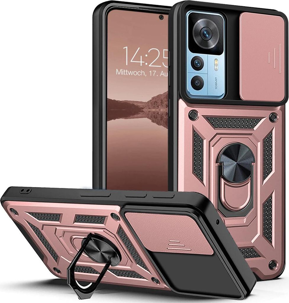Armor Handyhülle für Xiaomi 12T / 12T Pro Kameraschutz Handy Panzer Case Cover Schutzhülle Outdoor Farbe: Rosegold