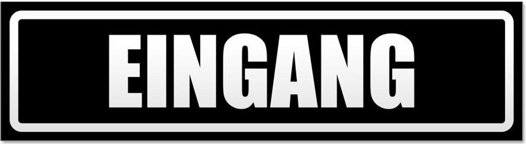 Kiwistar Eingang invertiert Magnetschild Schild magnetisch - 45cm Schwarz - Magnetfolie für Auto PKW Kfz