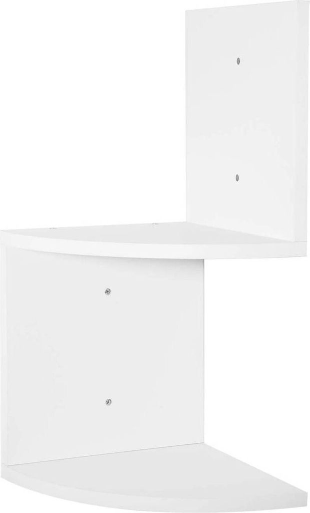 WOLTU Wandregal Eckregal CD DVD Regal Bücherregal Zickzack 2 Regalböden Weiß 25x52,4x25cm