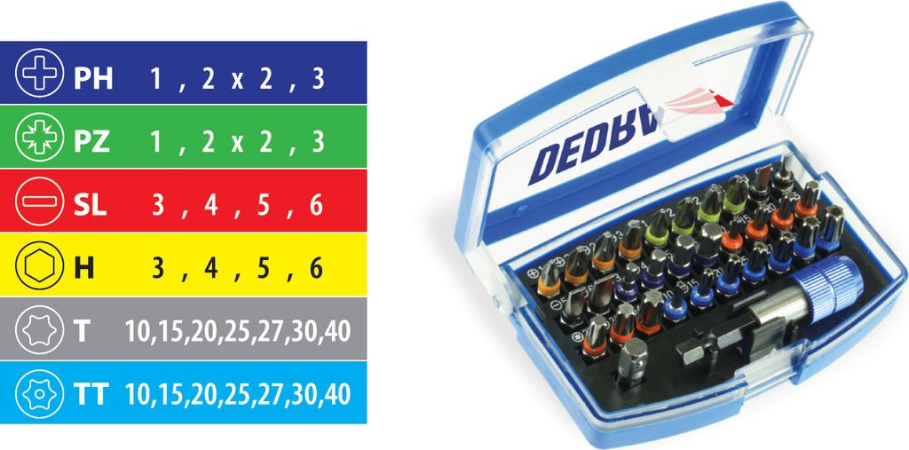 32-teiliges Bit-Set - DED18A11S032 Produktbild 