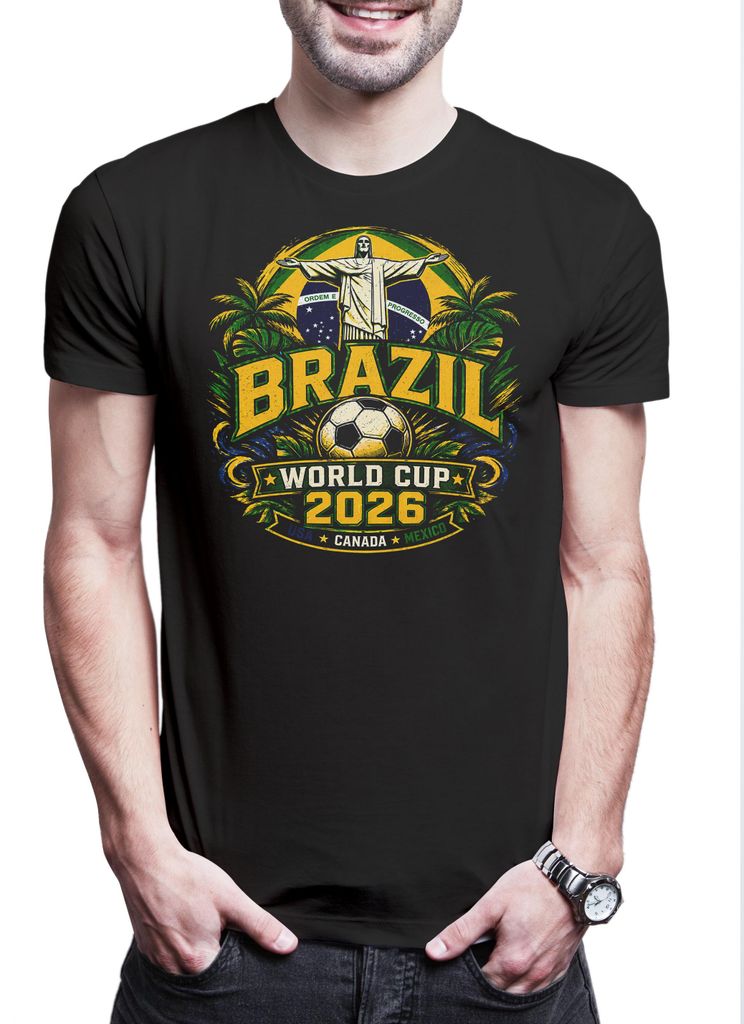 Urban Backwoods Team Brazil 2, Herren T-Shirt, Farbe: Schwarz, Größe: 4XL