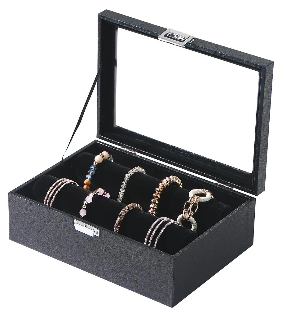 Coffret Bijoux Femme pour Bracelets avec Couvercle de Protection Rigide