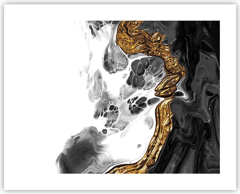 Poster - Poster ohne Rahmen - Abstraktion verschüttet Kontrast - 50x40 cm - Wand Bild - Wanddeko - Wandbilder - Kunstposter - Wandposter - Bilder ...