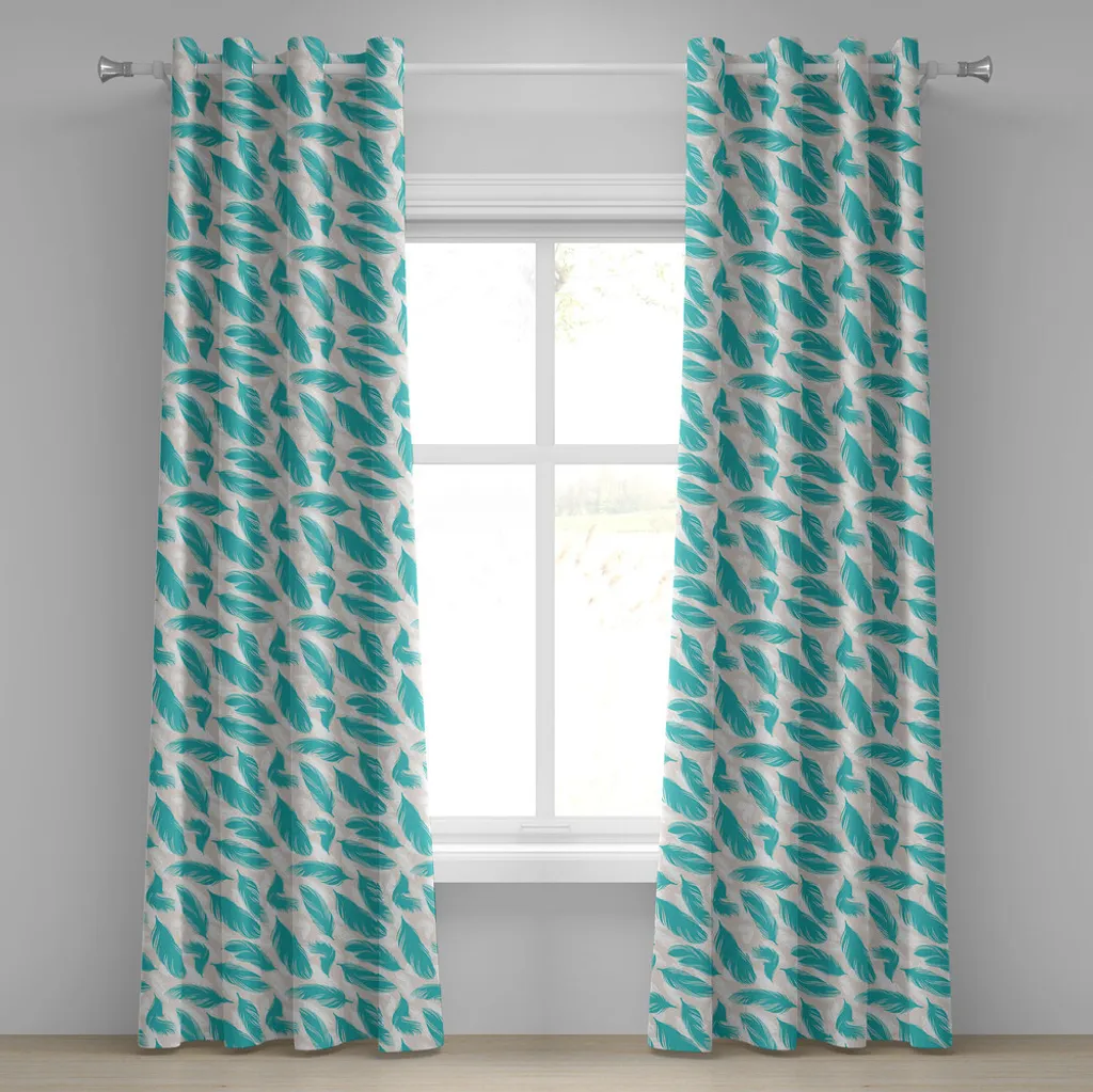 Tende Decorative ABAKUHAUS Turchese Bianco Beige | 280x245cm