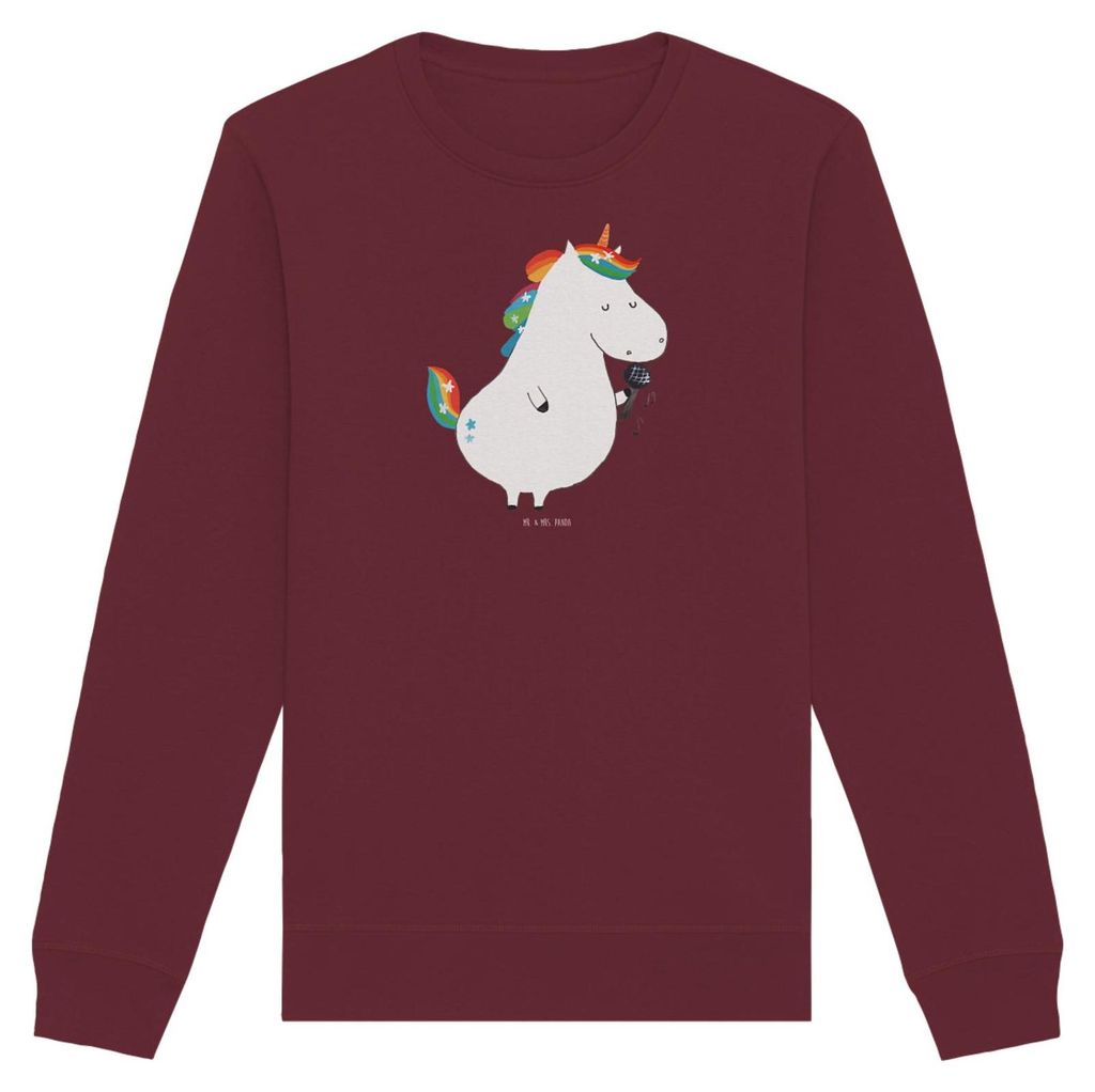 Mr. & Mrs. Panda Rundhals Pullover Einhorn Sänger Größe XS - Burgundy - Geschenk, Sweater, Konfetti, Baumwoll, Sweatshirt, Unicorn, Geburtstag, ...