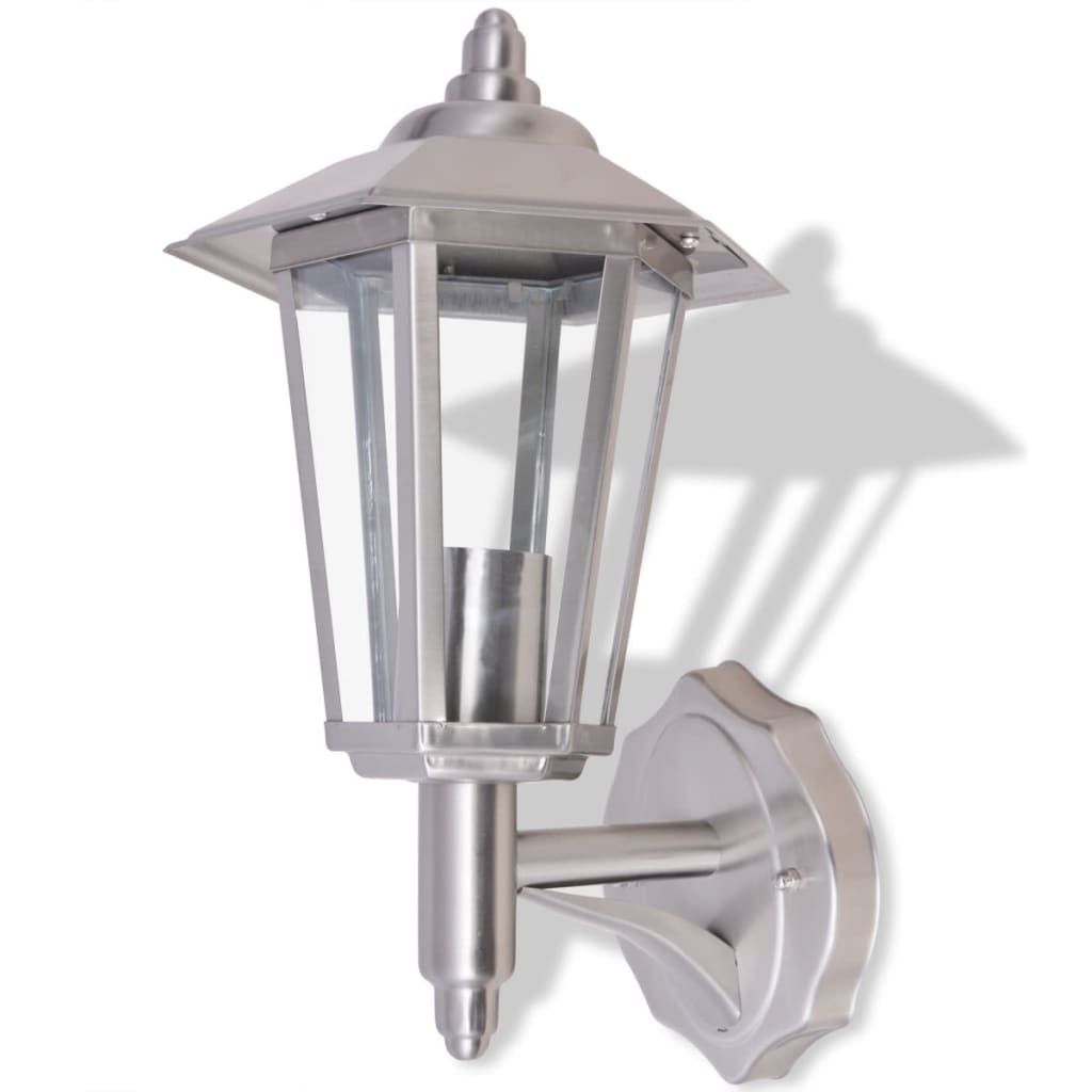 vidaXL Außenwandlampe Laterne Aufrecht Edelstahl