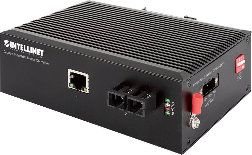 INTELLINET Industrie Gigabit Medienkonverter SC 20km IP40 Produktbild 