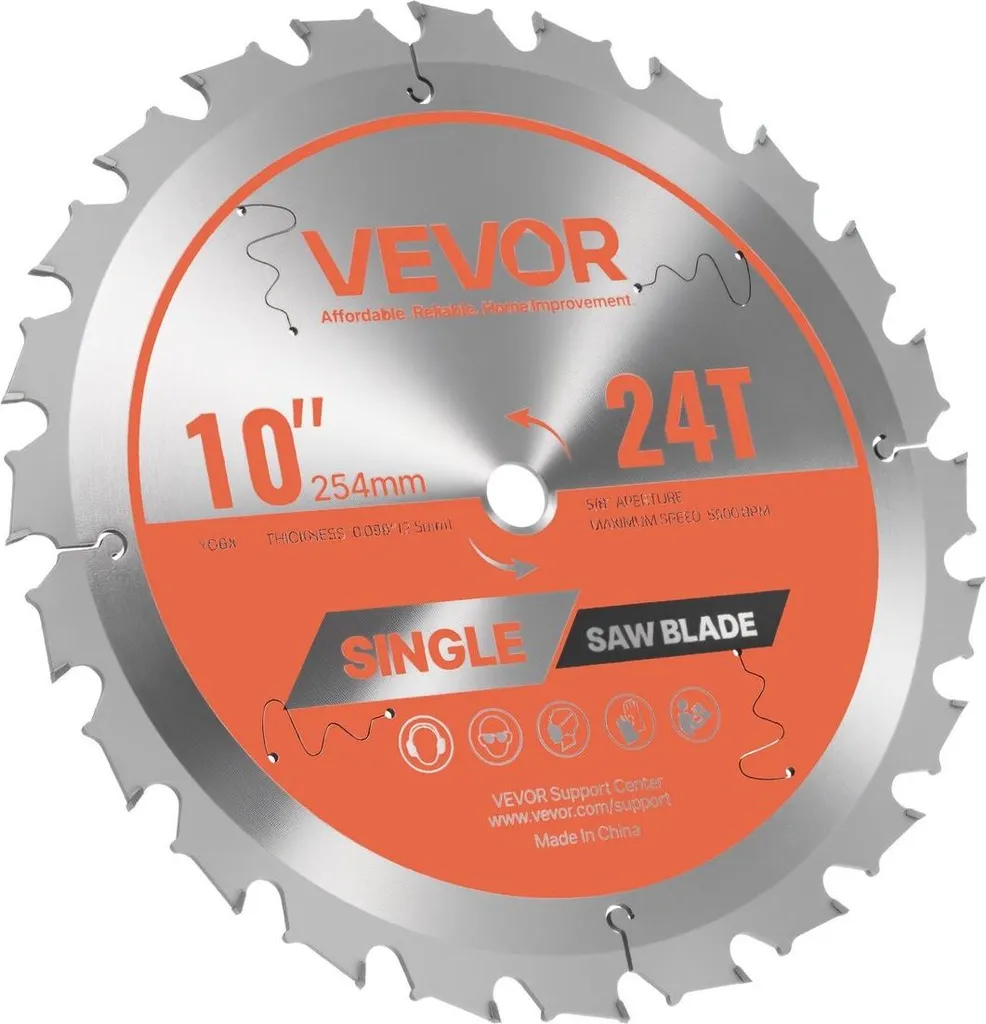 Lama Sega Circolare 254mm 24 Denti Widia per Legno Duro e OSB