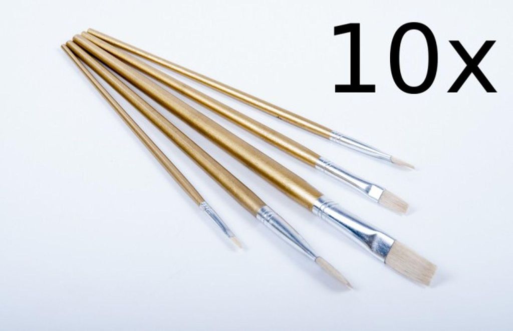 10x Pinselset 5-tlg. Flachpinsel Künstlerpinsel Malpinsel Produktbild 