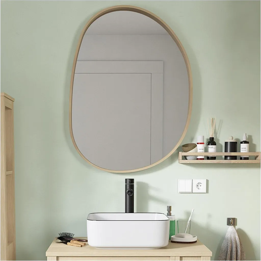Specchio in rovere ciottolo MALO