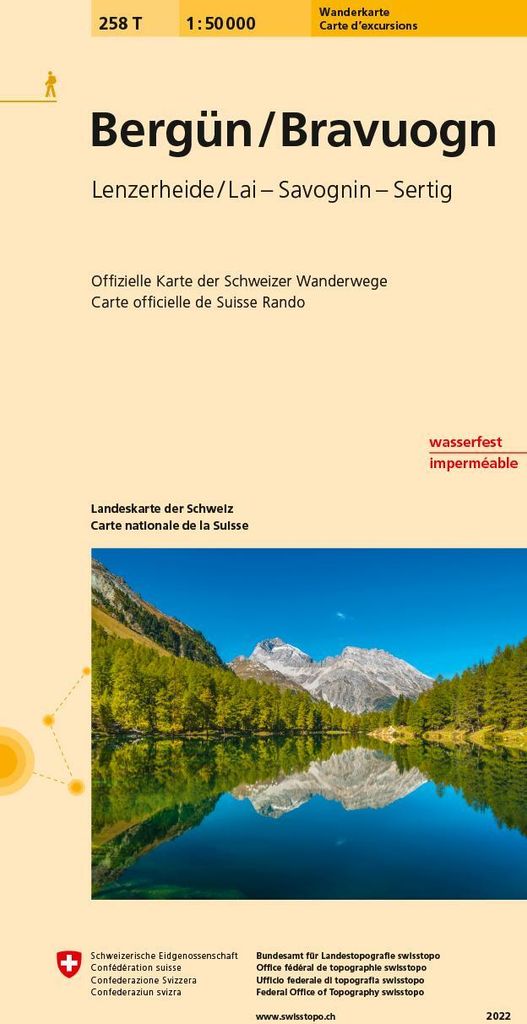 Swisstopo 1 : 50 000 Bergün Bravougn Wanderkarte