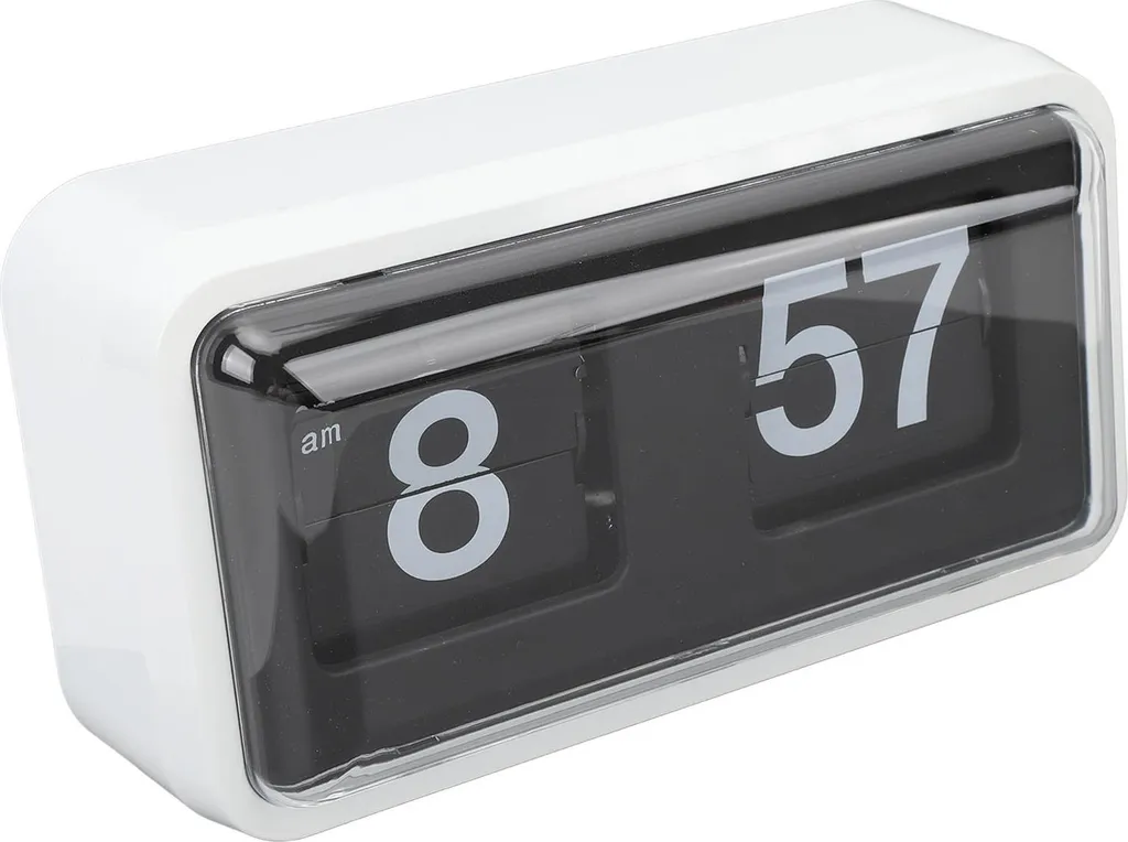 Horloge à poser multifonctionnelle blanche avec écran de protection clair